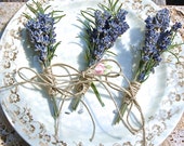 3 Lavender and Rosemary Boutonnieres