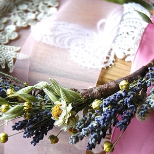 Lavender and Daisies Bridal Flower Crown Dried Lavender and Dried Flowers for Brides, Bridesmaids, Flowergirls image 3