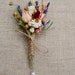 Romantic Blush and Burgundy Wedding Boutonniere or Corsage in Ivory Sage Pinks Lavender Larkspur and Wheat 