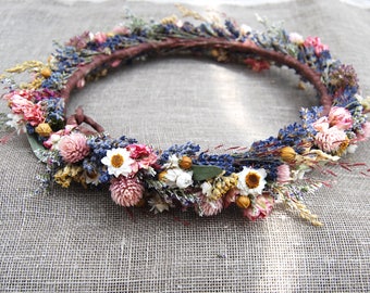 Custom Flower Crown to Match Bouquets or Your Colors Dried Flowers Brides Bridesmaids Flower Girls Wedding Babies