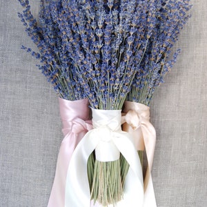3 Fancy English Lavender Bouquets with Hand Tied Ribbon in a Love Knot image 3