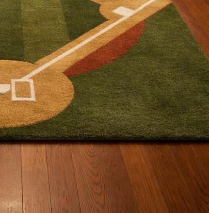 Baseball Field Area Rug – Sports Themed Green Living Room, Bedroom ...
