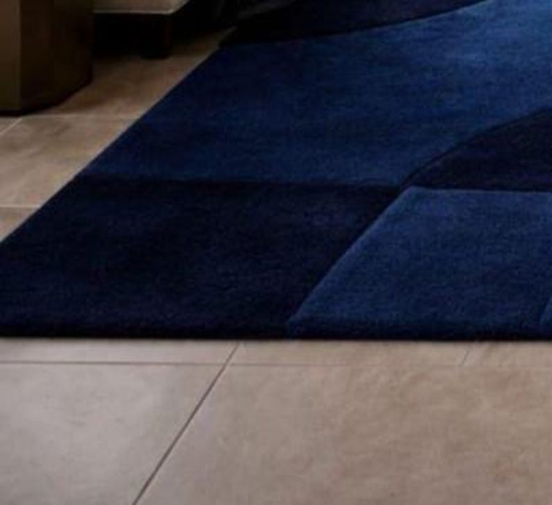 Luxury Modern Blue Abstract Area Rug – Handcrafted Contemporary Carpet ...