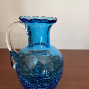 Small blue crackle vase image 2