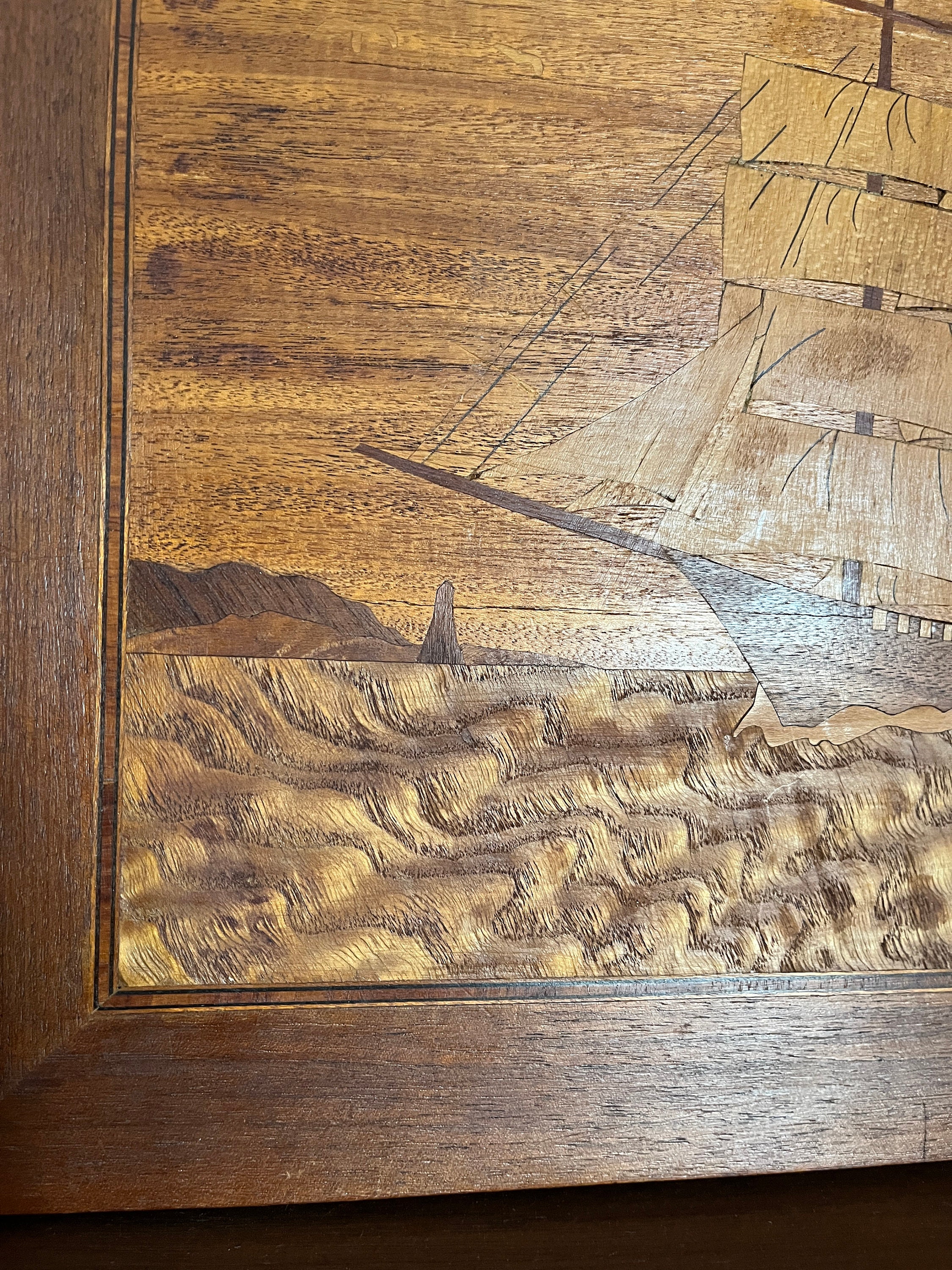 Ship Inlay Vintage Ship, Wood Inlay Wall Art - Etsy