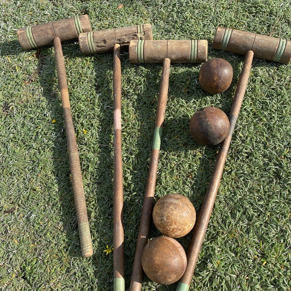 Antique Croquet Set Etsy