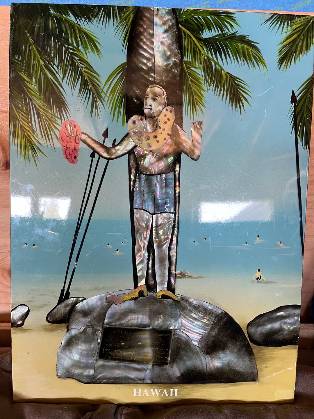 Rare Vintage Hawaiian Inlay Shell Art Duke Kahanamoku - Etsy