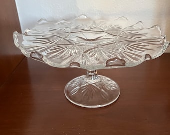 Higbee Glass cake pedestal early American pressed glass