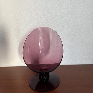 vintage Morgantown slanted top mcm art glass amethyst