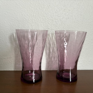 vintage amethyst drinking glassware set of two