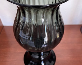 Vintage  smoke gray vase mcm