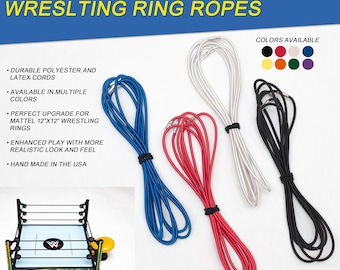 Premium Upgrade Replacement Ropes for Kids Toy Wrestling Ring (Mattel 12” x 12”) 1 set of 3 Ropes
