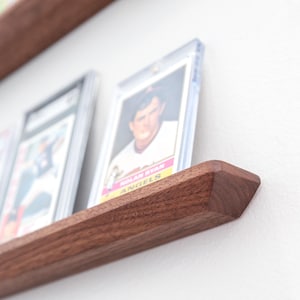 Solid Wood Card Display Shelf – Walnut, Maple, Cherry Hardwood Wall Mount