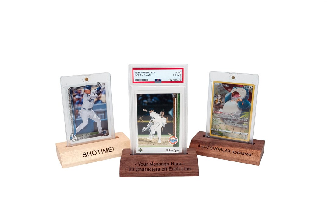 Personalized Trading Card Display Solid Wood – Custom Engraved for ...