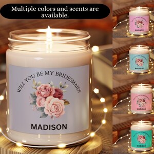 Custom Bridesmaid Proposal, Bridesmaid Candle, Bridesmaid Gifts, Wedding Bridesmaids&#39; Gifts, Will you be my bridesmaid Candle