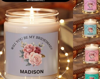 Custom Bridesmaid Proposal, Bridesmaid Candle, Bridesmaid Gifts, Wedding Bridesmaids' Gifts, Will you be my bridesmaid Candle