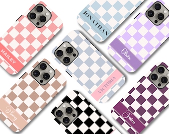 Custom Checkered Samsung, iPhone Case |Tough, Slim iPhone & Samsung cases | Unique Custom Phone Cover | iPhone 16 15 14 13 S24 S23 S22 Case