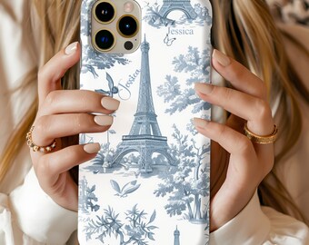 Gepersonaliseerde Samsung, iPhone-hoesje | Stevige, Snap, MagSafe iPhone- en Samsung-hoesjes |Toile De Jouy-telefoonhoesje | iPhone 15 14 13 S24 Ultra-hoesje