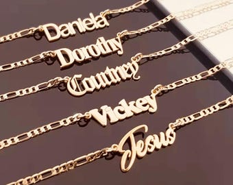 Custom Name Necklace,18K Gold Plated Name Necklace, Kids Name Necklace, Birthday Gift, Mother's Day Gift, Gift for Mom, Romantic Gift