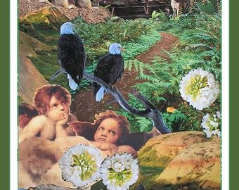 Original 20x30 Collage Art | Partnership & Journey Theme | Reiki Energy Infused Wall Hanging