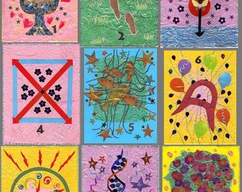 Personalized 9-Card TessieTarot Deck | Simple Portable Oracle Cards with Name Initial & Numerology | Instant Guidance