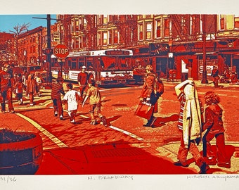 N. Broadway--limited edition original screenprint