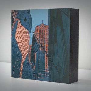 Lasalle Street (Board of Trade)--wood panel print