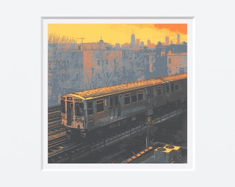 Elevated (CTA)--archival print with square mat