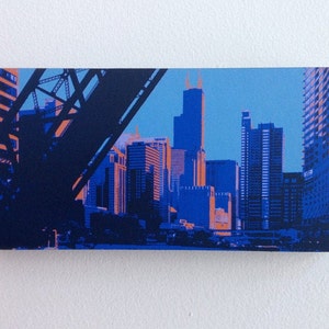 Chicago River II--12x6 archival print mounted on precision crafted wood panel