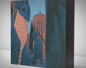 Lasalle St II--wood panel print