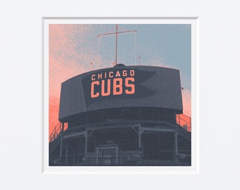 Waveland and Sheffield (Wrigley Field)--archival print with square mat