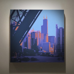 Chicago River II -- wood panel print