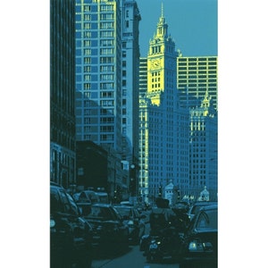 Wrigley Bldg--archival print 5x7 print with 8x10 mat
