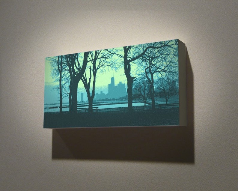 Lakefront II12x6 archival print mounted on precision crafted wood panel image 1