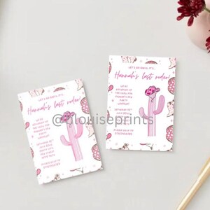 Pink Cowgirl Hen Party Invitation | Editable Bachelorette Party Invite | Rodeo Western Theme | Digital Download