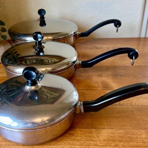 Juego de utensilios de cocina vintage Farberware de acero inoxidable, 5 piezas, revestidas de aluminio