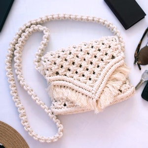 Macrame bag, Macrame cross body bag, Crossbody bag, Macrame clutch, Boho crossbody bag, Boho bag, Macrame handbag