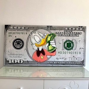 Scrooge mcduck art, Pop art, Money art, Pop Art Graffiti, %100 Hand Made, Dollar