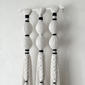 Mexican macrame wall hanging textile fiber wall art string hanging yarn wall decor wrapped rope cord large boho home decor