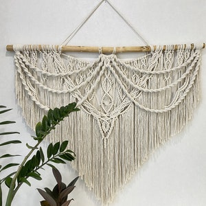 Large macrame wall hanging boho wall decor macrame yarn hanging tapestry wall art headboard bohemian decoration housewarming gift