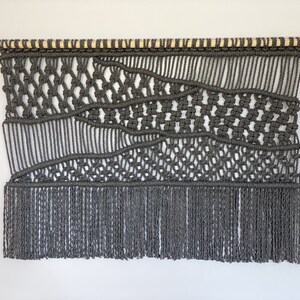 Gray macrame headboard wall art decor large wall hanging boho home decor woven tapestry decoration abstract bohemian new home gift