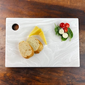 Corian Solid Surface Schneidebrett, personalisiertes handgemachtes Schneidebrett, Steintablett, kundenspezifisches einzigartiges Geschenk, Marmortablett