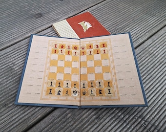 Latvian pocket chess game vintage – Soviet travel chess set made in USSR