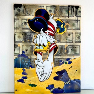 Scrooge mcduck art, Pop art, Money art, Pop Art Graffiti, %100 Hand Made