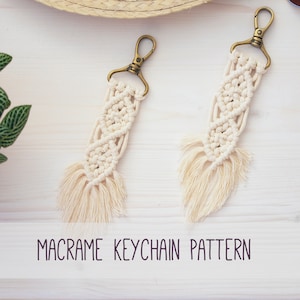 Macrame Keychain, Key Chain Pattern, Macrame PDF Pattern, DIY Macrame, Macrame Keychain Tutorial, Macrame Tutorial