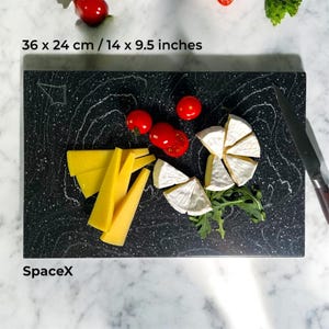 Schneidebrett Corian Solid Surface, personalisiertes handgemachtes Schneidebrett, Stein-Serviertablett, individuelles einzigartiges Geschenk, Marmor-Serviertablett