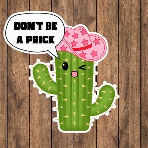 Adesivo Cactus Yeehaw – Adesivo in vinile con cappello da cowboy occidentale, adesivo impermeabile con estetica country per laptop, bottiglie d'acqua e altro ancora