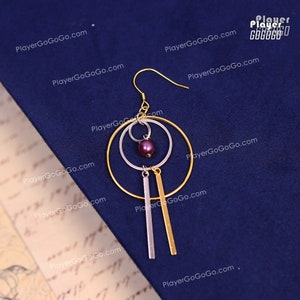 Sterling Silver Made FF14 Edengrace Earring of Casting for Both Cosplay & Daily Use Fishhook / Clip-On, FFXIV Jewelry Accessories
