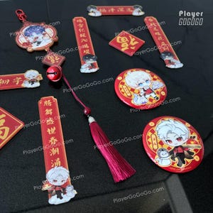 Love and Deepspace Chinese New Year Bless Art Print Set - Encanto, Insignia, Pareado, Figura Zayne, Rafayel, Xavier, Sylus 黎深 秦徹 沈星回 祈煜 戀與深空