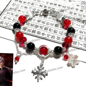 Love and Deepspace Sylus Beaded Bracelet Length Adjustable, Natural Gemstones Made Flower Bracelet, Custom Accepted 秦徹 戀與深空